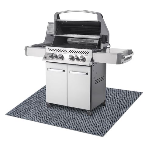 140x200 Cm Tapis De Protection Pour Barbecue Magnus 2954 Pour Terrasse, Extérieur - Gris