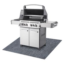 140x200 Cm Tapis De Protection Pour Barbecue Magnus 2954 Pour Terrasse, Extérieur - Gris