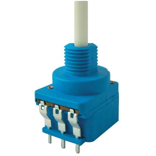 Potentiomètre rotatif avec interrupteur (10 A maxi) Ø de l'axe 4 mm 470 kO 0,4 W ±20 % courbe linéaire Weltron WPFA200-0