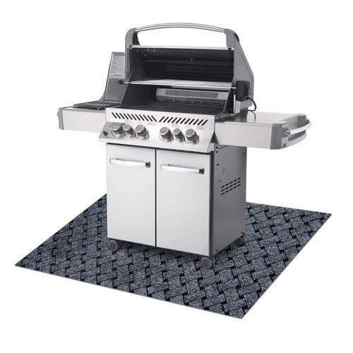 100x180 Cm Tapis De Protection Pour Barbecue Vectra 902 Pour Terrasse, Extérieur - Gris Clair
