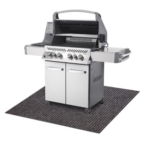 100x200 Cm Tapis De Protection Pour Barbecue Gin 1206 Pour La Terrasse, Extérieur - Marron Clair