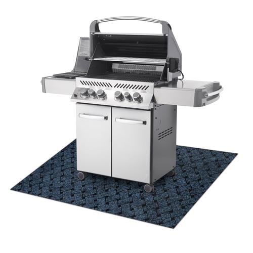 100x150 Cm Tapis De Protection Pour Barbecue Vectra 800 Pour Terrasse, Extérieur - Bleu