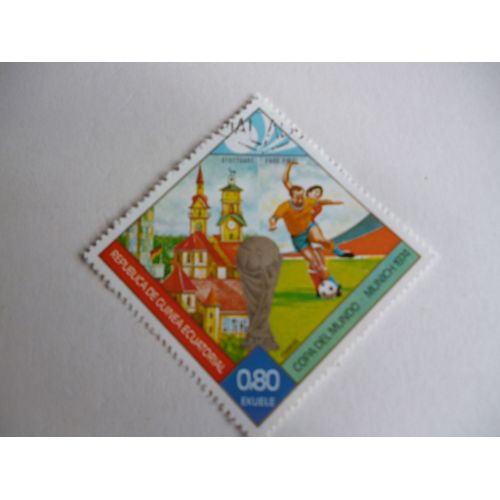 Timbre "Guinée Équatoriale:Coupe Du Monde De Football:Munich 1974:Stuttgart".