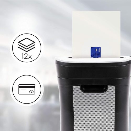Duronic Ps571 Destructeur De Documents De 19 Litres Pour 12 Feuilles De Papier A4 - Coupe Croisée Pour Un Maximum De Sécurité - Permet Conformité Avec Rgpd | Pour Papier Et Cartes Bancaires