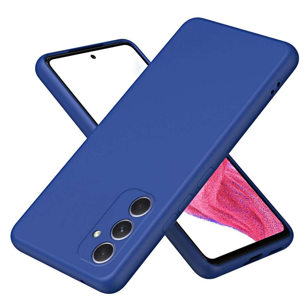 Coque Pour Samsung Galaxy A55 5g - Housse Etui Silicone Gel Fine + Verre Trempe - Bleu Fonce