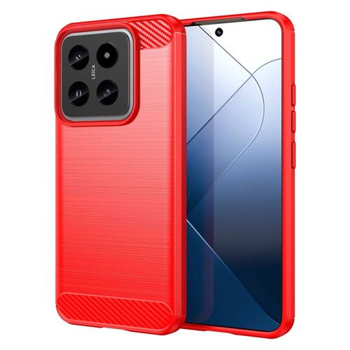 Coque Pour Xiaomi 14 5g - Housse Etui Silicone Gel Carbone + Film Ecran - Rouge