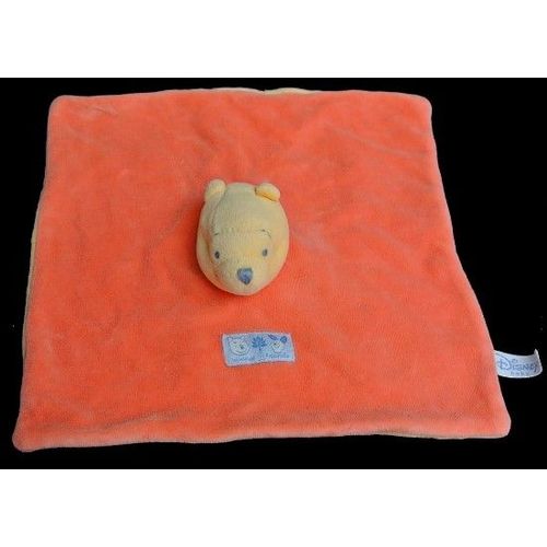 Doudou Ours Winnie The Pooh Plat Disney Nicotoy Orange Jaune Carre