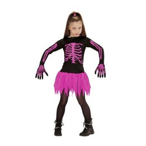 Déguisement Squelette Rose Fille Halloween, Taille 10 À 12 Ans