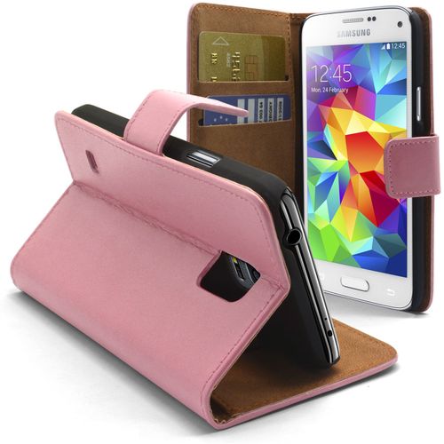 Caseink - Coque Housse Etui Smart Cover Pour Samsung Galaxy S5 Mini (G800) Cuir Eco Executive Rose