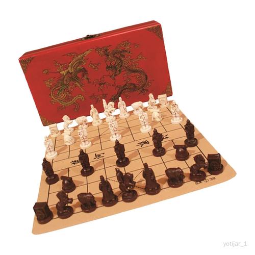 Jeu D'échecs Guerrier En Avec Boîte De Rangement En Bois, Divertissement Classique Familial, Pièces D'échecs En Résine 3d, Jeu De Société,