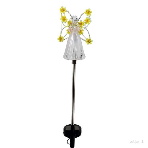 Lampe Sur Piquet De Jardin À Énergie Solaire, Ange Extérieur, Pour Porche, Jaune