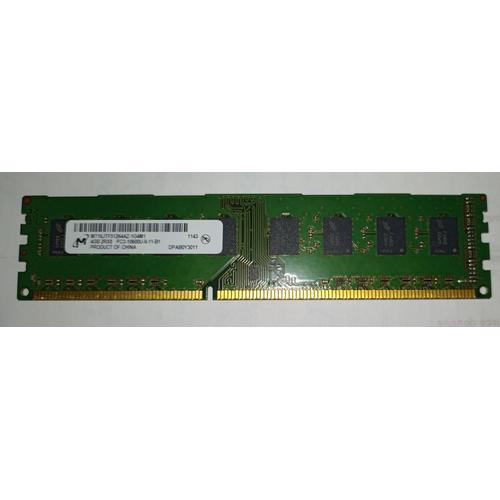 Barrette Mémoire 4Go RAM DDR3 - Marque MICRON TECH