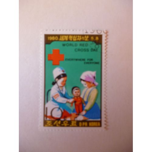 Timbre "Dprk  Corée :1980:Jour De La Croix Rouge".