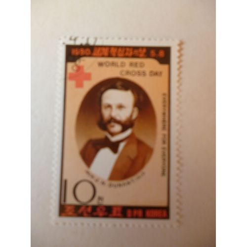 Timbre "Dprk  Corée :1980:Jour De La Croix Rouge :J.H.Dunant:Fondateur De La Croix Rouge".
