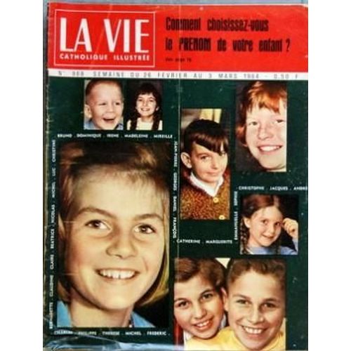 Vie Catholique Illustree (La) N° 968 Du 26/02/1964 - Comment Choisissez-Vous Le Prenom De Votre Enfant - Sport Par Jean Bobet  -   Rik Van Looy
