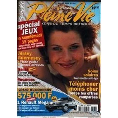 Pleine Vie N° 181 Du 01/07/2001 - Soins Solaires - Telephoner Moins Cher - Jersey  -   Guernesey - Sante - Vacances.