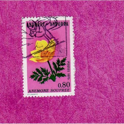 Timbre Andorre Fleurs Des Vallées - Anémone Soufrée 1975