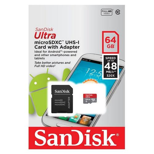 SanDisk 64 go Ultra 320x 48Mo/s Classe 10 UHS-I Micro SD SDXC carte mémoire