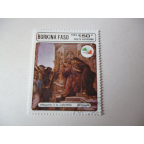 Timbre "Burkina Faso 1985:Botticelli: Allégorie De La Calomnie".