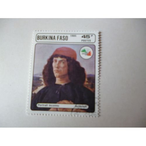 Timbre "Burkina Faso 1985:Botticelli: Portrait Inconnu".