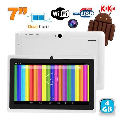 Tablette tactile Android 4.4 KitKat 7 pouces Dual Core 4Go Blanc