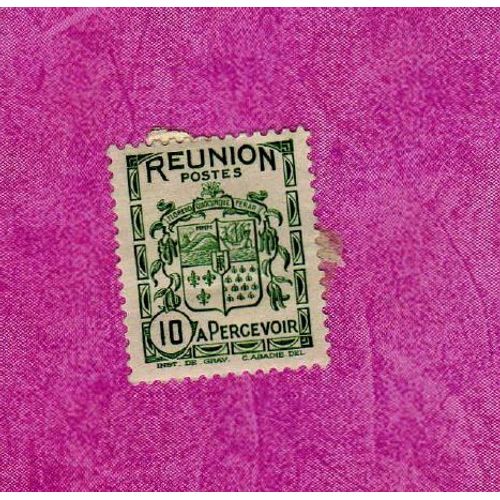 Timbre Taxe Réunion Armoiries De La Réunion 1933