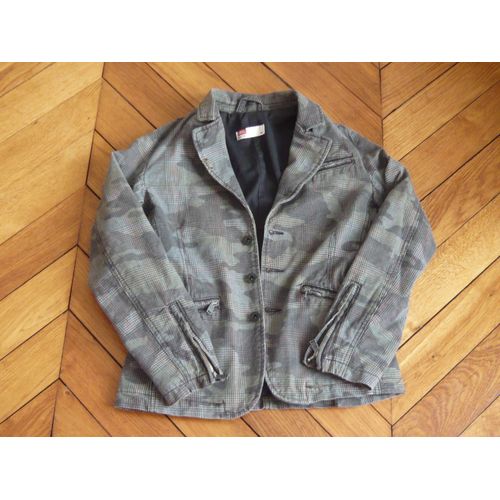 Veste Diesel Fille 12 Ans Vert Imprimé Mélangeant Écossais Et Camouflage Militaire