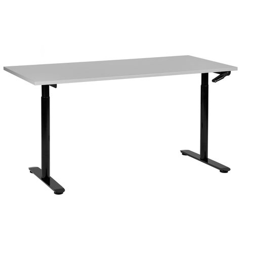 Table À Hauteur Ajustable Manuel Gris Clair Destinas