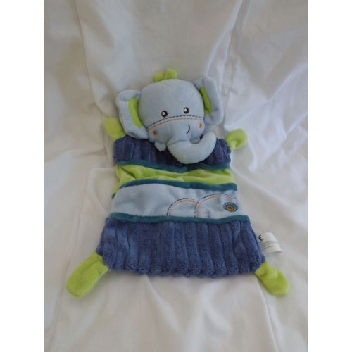 Doudou Éléphant Bleu Vert By Nicotoy