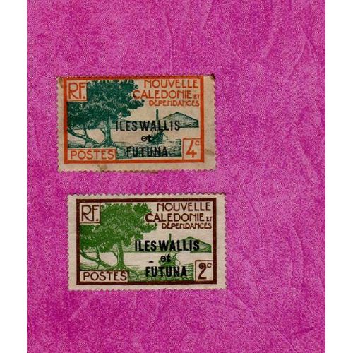 Lot De 2 Timbres Nouvelle Calédonie Baie De La Pointe Des Palétuviers 1928
