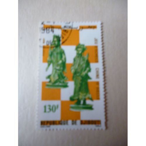 Timbre "Djibouti 1981 :Chine Jeux D'échecs Du 19 Ème Siècle".