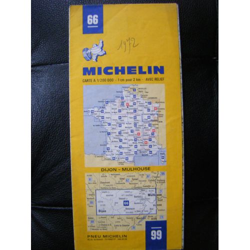 Carte Michelin N° 66 De 1972 - Dijon - Mulhouse