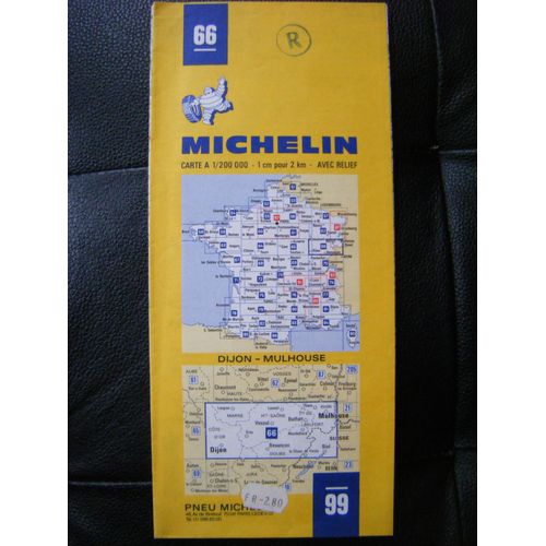 Carte Michelin N° 66 De 1974 - Dijon - Mulhouse
