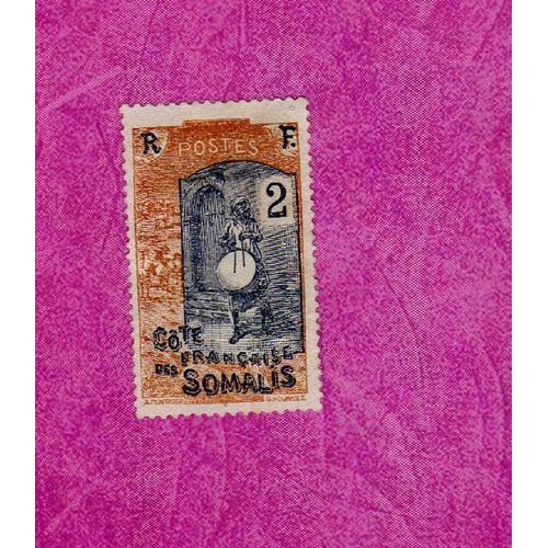 Timbre Cote Francaise Des Somalis Tambour 1915