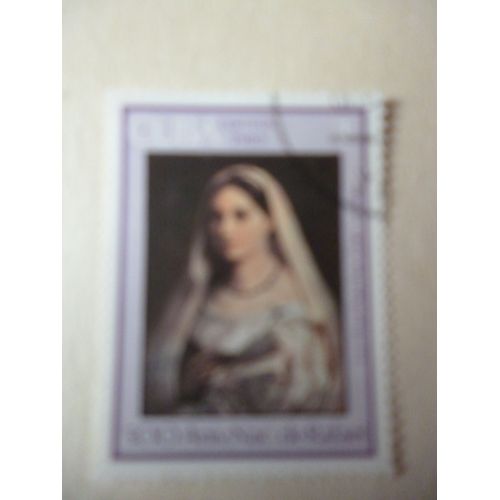 Timbre "Cuba 1983:500 Ans De La Naissance De Raphaël: La Jeune Femme Au Voile".