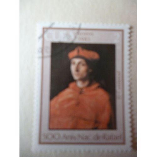Timbre "Cuba 1983:500 Ans De La Naissance De Raphaël: Le Cardinal".