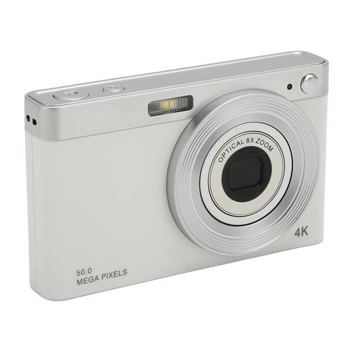 Yagri Petit Appareil Photo Compact avec Zoom 16X avec Vidéo 4K, 50 MP, écran IPS pour la Photographie HD, Film One Key, Anti-secousse (Blanc)