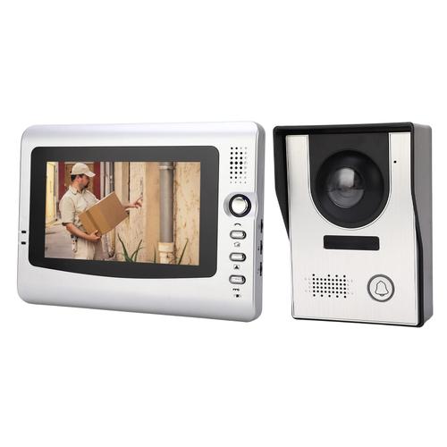 Yagri Système d'entrée d' Vidéo, Capteur d'image CMOS Haute Définition de Nocturne Infrarouge ABS Filaire Vidéo Sonnette de Porte pour la Maison (Prise américaine)