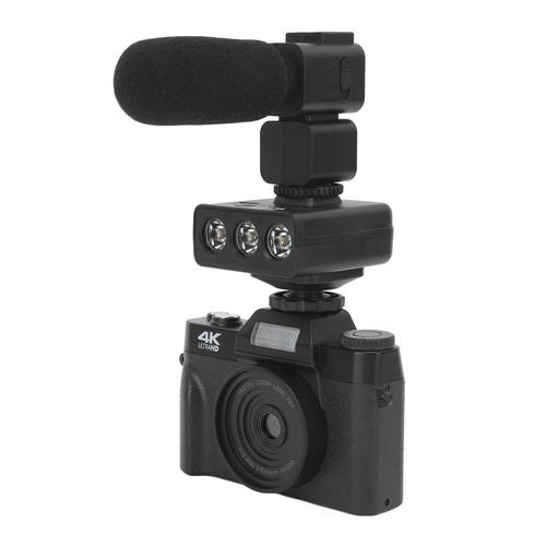 Yagri Appareil Photo Numérique 4K avec Microphone, Caméra Vidéo HD 48 MP avec Lumière D'appoint, écran IPS 3,0 Pouces, Caméra de Vlogging avec Zoom Numérique 16x avec Prise de Vue