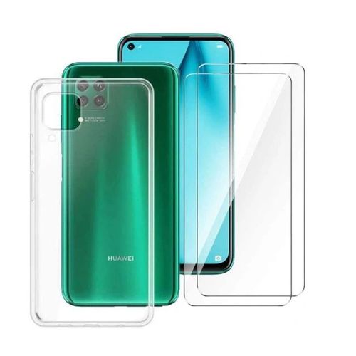 Hqselection® Coque Pour Huawei P40 Lite Transparente Silicone En Gel Tpu Souple + 2 Verre Trempé Film Protection Écran - Anti Rayures - Ultra Résistant Dureté 9h