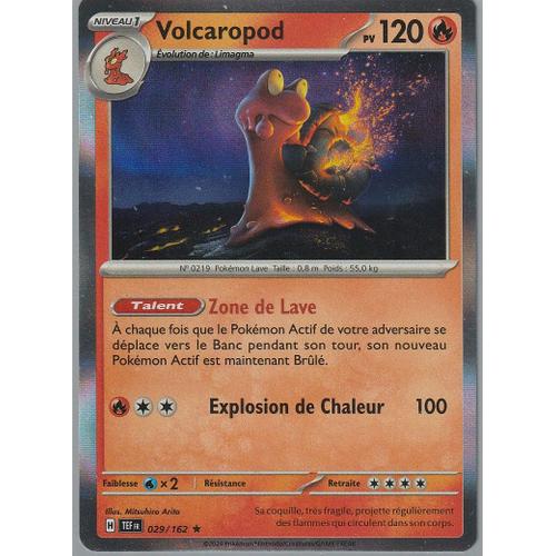 Carte Pokémon - Volcaropod - 029/162 - Holo-Rare - Ev5 Forces Temporelles Sous Sleeve