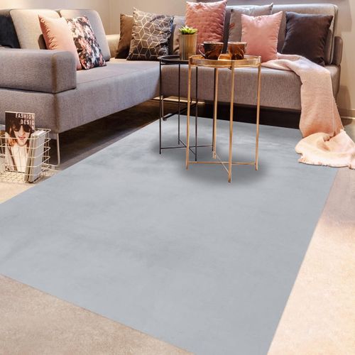 Tapis Longs Poils Shaggy 180x280 Rectangle Tufté Bleu Motif Uni Sg Uni