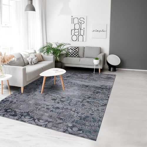 Tapis Entrée 80x150 Tissé Bleu Clair Rectangle Fola