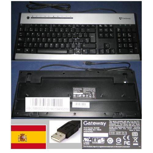 Gateway KU-0355 - Clavier - USB - espagnol - noir