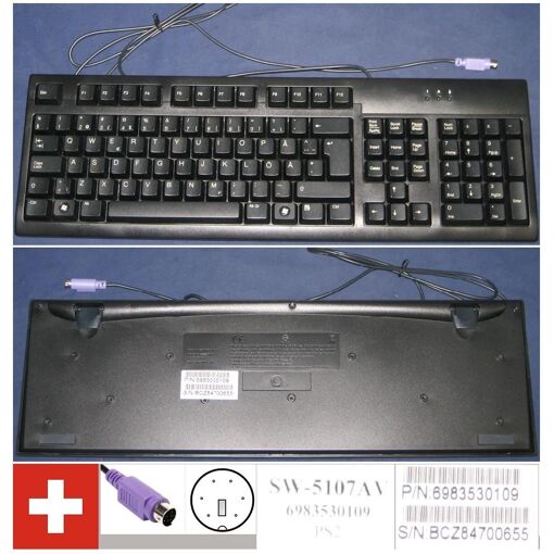 Clavier Packard Bell QWERTZ Suisse-Français - Réf. 5107A - Port PS/2 - Ouvert Jamais Utilisé