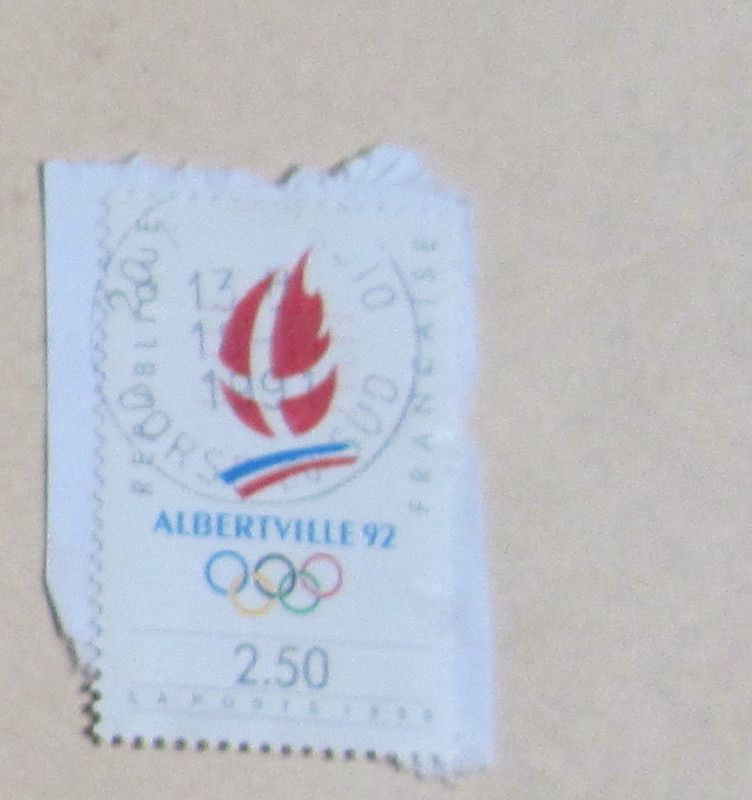 Timbre Oblitéré Sur Coin D'enveloppe : Albertville, Jeux Olympiques 1992