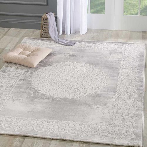 Tapis Orient Style Khy Balrod Gris 140x140 Rond Oeko Tex®
