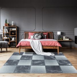 Tapis Salon Ontario Gris 140x200 Oeko Tex® En Polypropylène Doux Et Soyeux