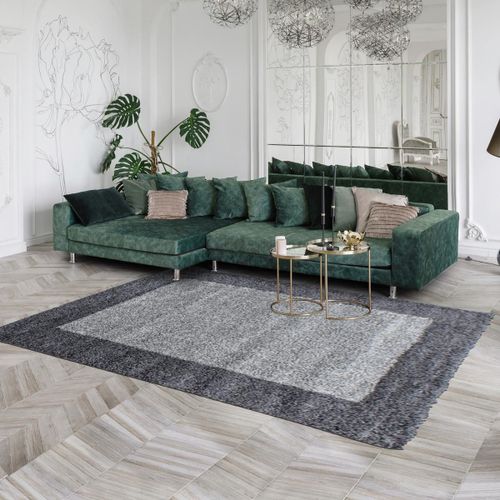 Tapis Shaggy Shaggy Fuz Gris 100x200 Oeko Tex® En Polypropylène Doux Et Soyeux