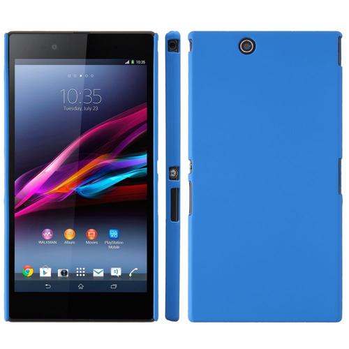 Coque Rigide Bleue Pour Sony Xperia Z Ultra Aspect Mat Toucher Rubber Gomme